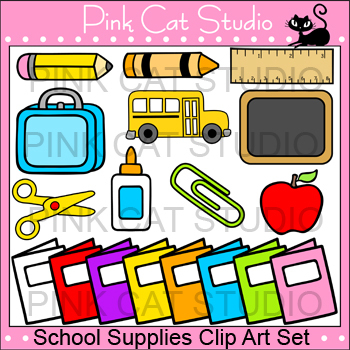 Notebook Clipart, Journal Clip Art Composition Office Supplies Paper Class  School Classroom Cute Digital Graphic Design Small Commercial Use