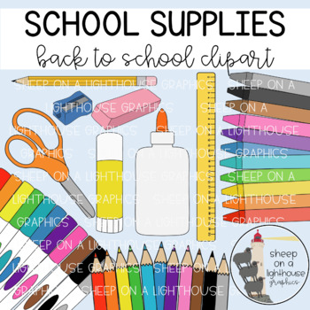 School Supplies Clipart - Back To School - Commercial Graphics