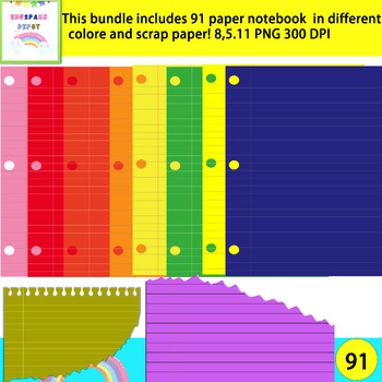 Preview of School Supplies ClipArt, Scrap Paper Backgrounds And Paper Notebook