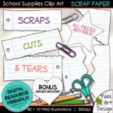 School Supplies ClipArt, Scrap Paper Backgrounds & Placeho