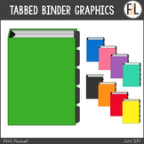 School Supplies Clipart - 3 RING BINDERS with Index Tabs