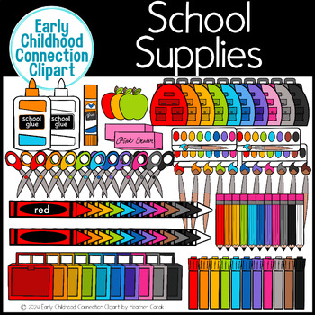 Preview of School Supplies Clipart {Early Childhood Connection}