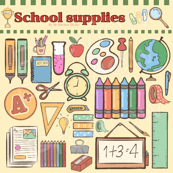 Preview of School Supplies Clipart/Icon | Back to school