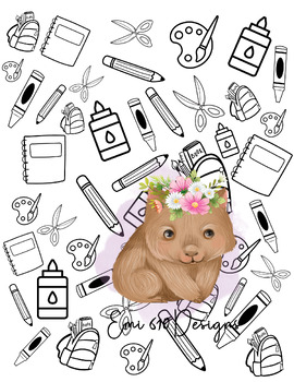 School Stuff Coloring Page Graphic by Dreamink (7ntypes