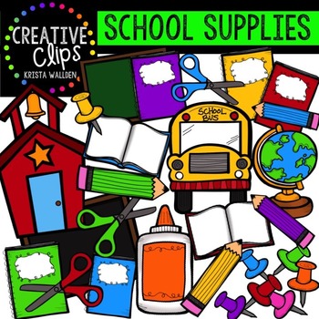 Preview of School Supply Clipart {School Clipart}