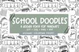 School Supplies Doodle Font | SVG | Pattern Coloring Pages