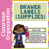 Editable Drawer Labels for School Supplies