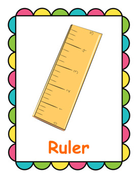 School Supplies Flash cards . 15 Printable flashcards for kids and students