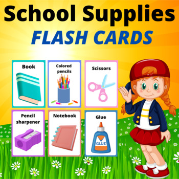 School Supplies Flashcards for Kids