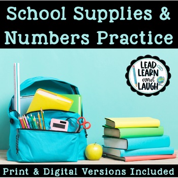 Preview of School Supplies & Number Practice - Distance Learning