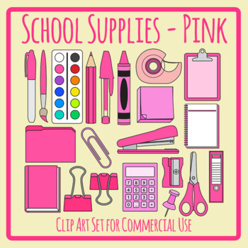 Pink School Supplies