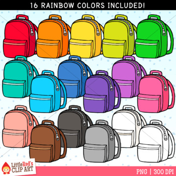 Watercolor Retro School Bag Clipart Bundle,backpack clipart