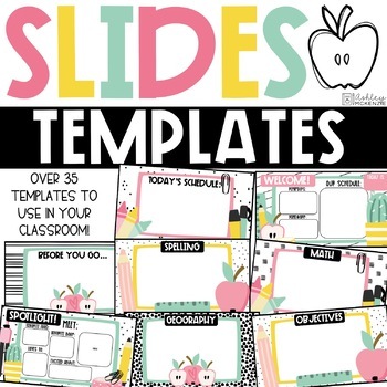 Preview of School Supplies Slides Templates | Distance Learning | for Google Slides ™