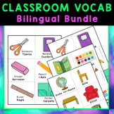 School Supplies and Classroom Vocabulary Cards in Spanish 