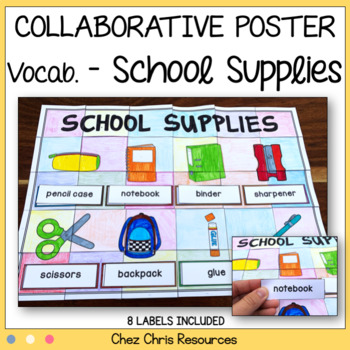 School Supplies Vocabulary Mini-Book, Classroom Vocabulary Picture  Dictionary