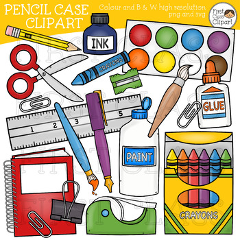 School Supplies Clip Art by First Class Clipart | TpT