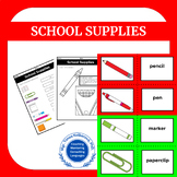 School Supplies (flashcards, worksheets, colouring pages) 