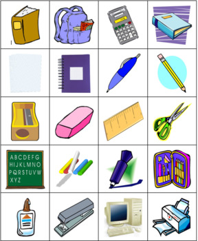 School Supplies in English TPR Vocabulary Activities by jer520 LLC