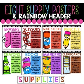 School Supply Anchor Charts