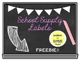 School Supply Bin Labels