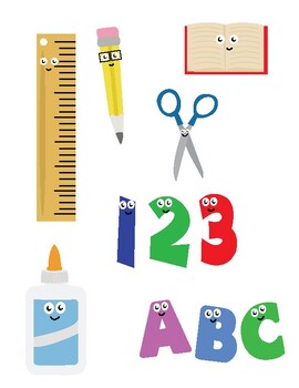 Preview of School Supply Characters - Printables, Elementary School