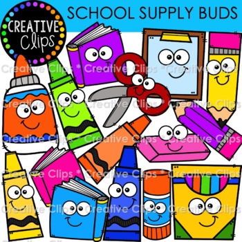 Preview of School Supply Clipart Buds: Back to School Clipart
