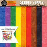 School Supply Coordinating Watercolor Digital Papers