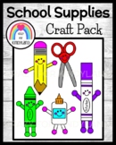 School Supply Craft Pack: Crayon, Scissors, Glue, Marker, 