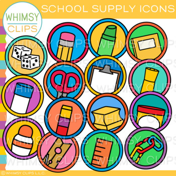 Preview of School Supply Icons Clip Art