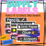 School Supply Labels- Floral Designs
