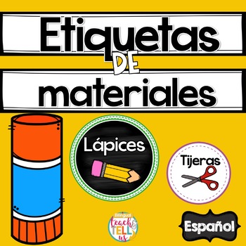 Preview of School Supply Labels Spanish Etiquetas para materiales