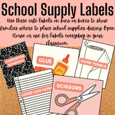 School Supply Labels for Open House or Everyday Use