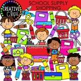 School Supply Shopping Clipart (Back to School Clipart)