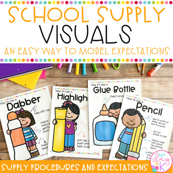 Preview of How to Use School Supply Visuals | Expectations & Procedures