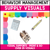 School Supply Visuals: Behavior Management: Back to School