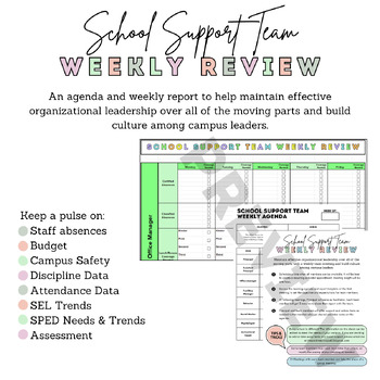 Preview of School Support Team Weekly Review for Principals/Assistant Principals
