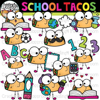 Preview of School Tacos Clipart {School Clipart}