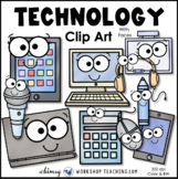 School Technology With Faces Clip Art