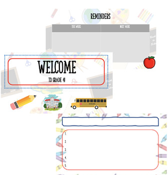 Preview of School Theme Daily Slide Templates