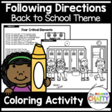 School Theme Following Directions Coloring Set