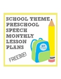 School Theme Preschool Language Monthly Lesson Plan Freebie