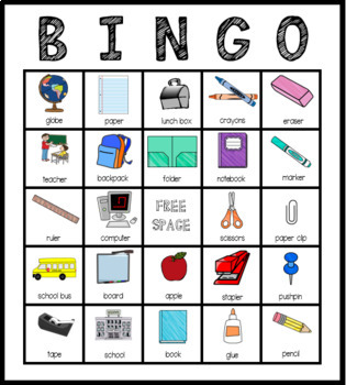 School-Themed Bingo Game with Riddles - A Vocabulary Building Activity