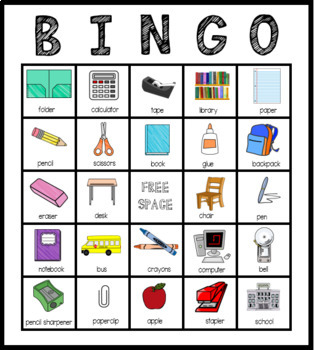 School-Themed Bingo Game with Riddles - A Vocabulary Building Activity