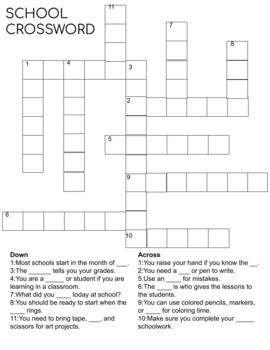 work or school assignment for short daily themed crossword