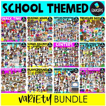 Preview of School Themed Clip Art Variety Bundle {Educlips Clipart}