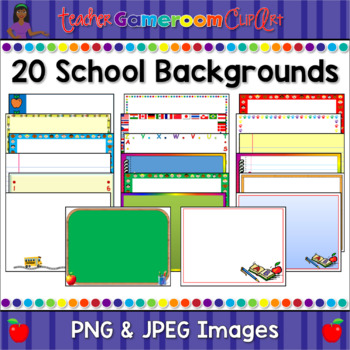Preview of School Themed Powerpoint Backgrounds Set #1