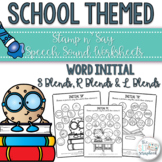 School Themed Speech Sound Worksheets- Blends
