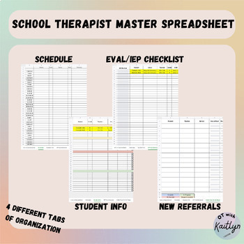 Preview of School Therapist Master Spreadsheet