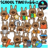 School Time Fall Rabbit Clip Art Set {Educlips Clipart}