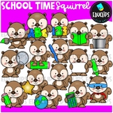 School Time Fall Squirrel Clip Art Set {Educlips Clipart}